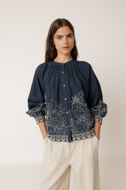 Indi & Cold - Floral Hem Blouse