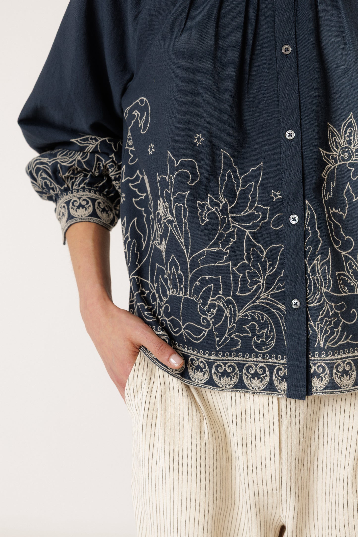 Indi & Cold - Floral Hem Blouse