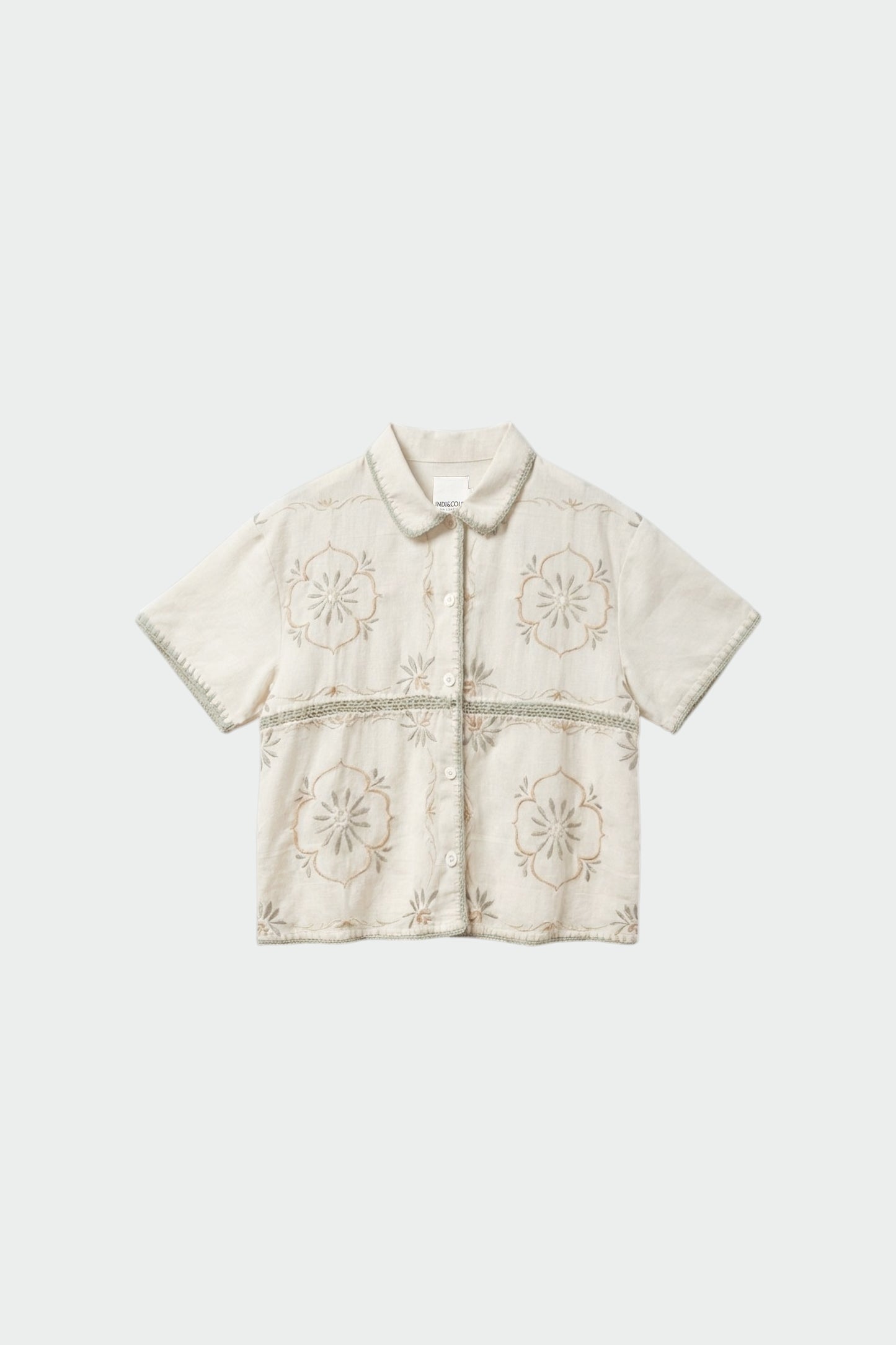 Indi & Cold - Floral Embroidered Shirt | Crudo