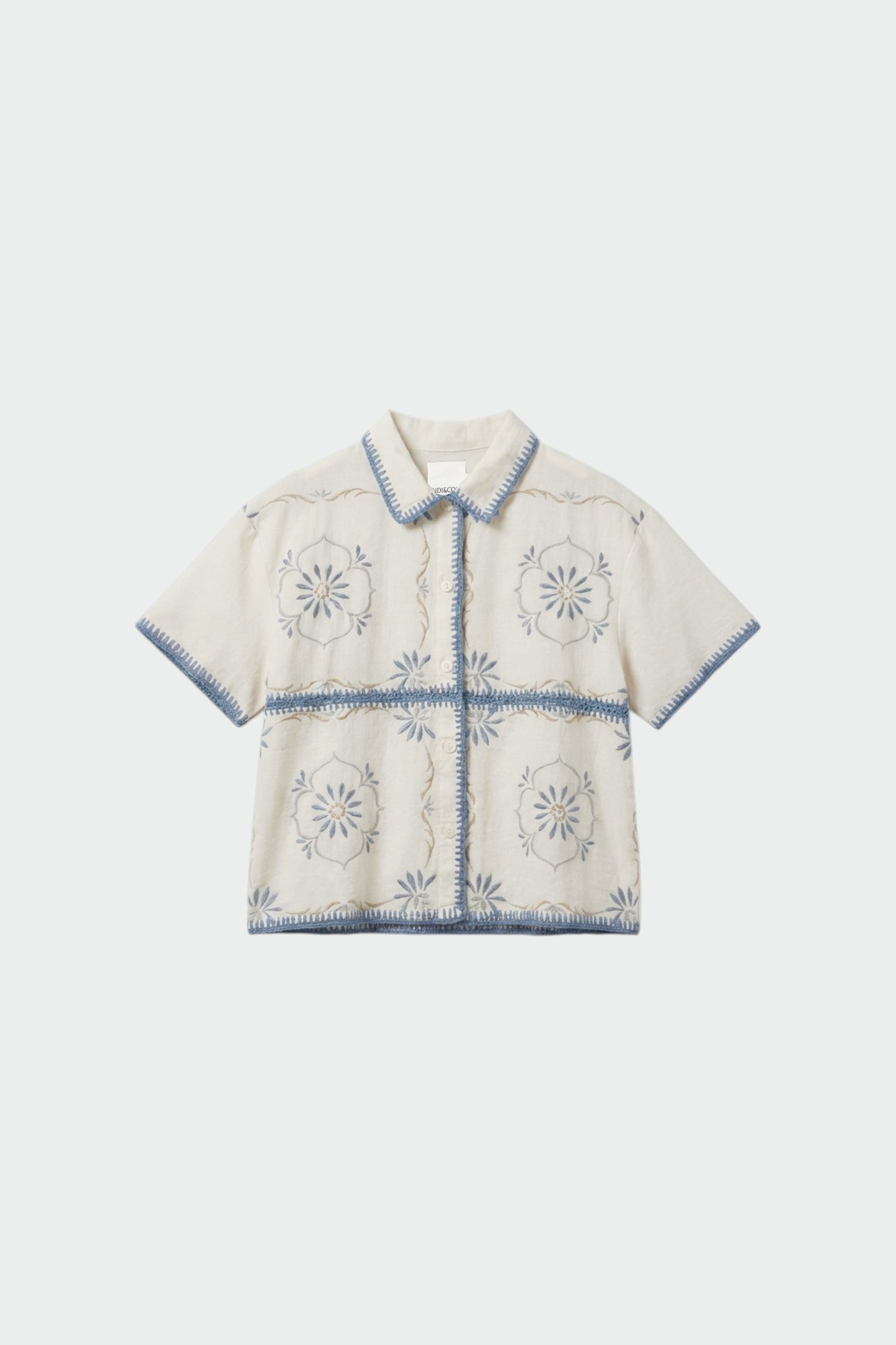 Indi & Cold - Floral Embroidered Shirt | Azul