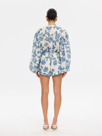 KIVARI - Bluebell Playsuit | Blue Ecru