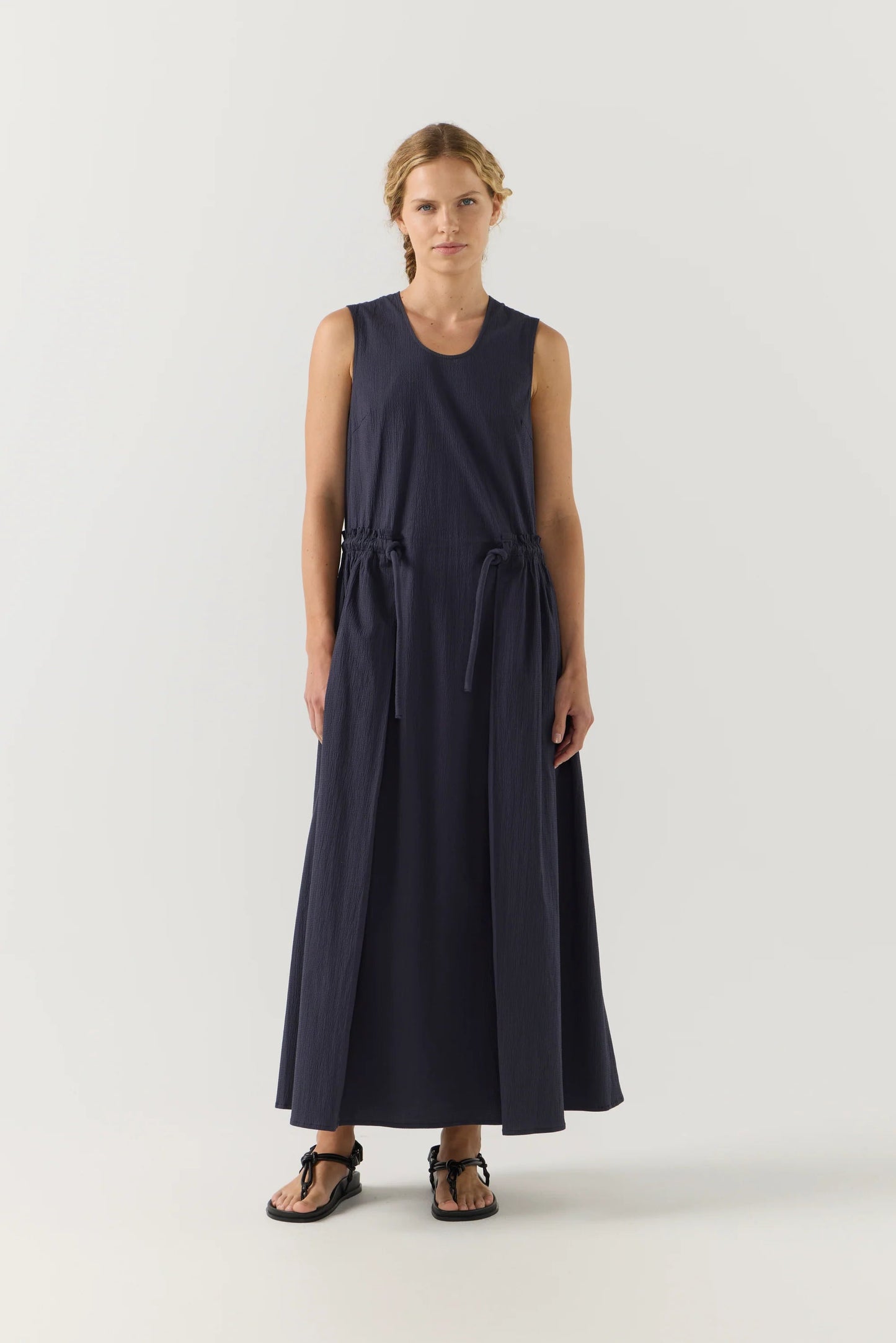 Foemina - Cameron Dress | Navy Seersucker Foemina
