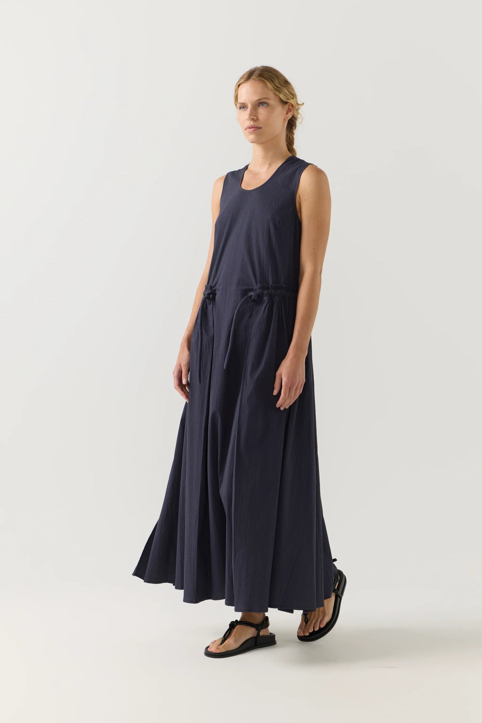Foemina - Cameron Dress | Navy Seersucker Foemina