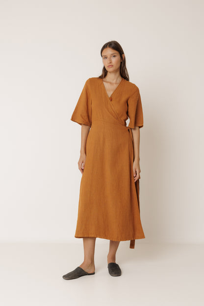 Indi & Cold - Crossover Linen Dress