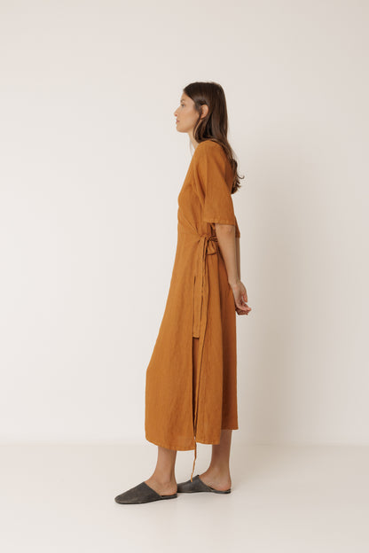 Indi & Cold - Crossover Linen Dress