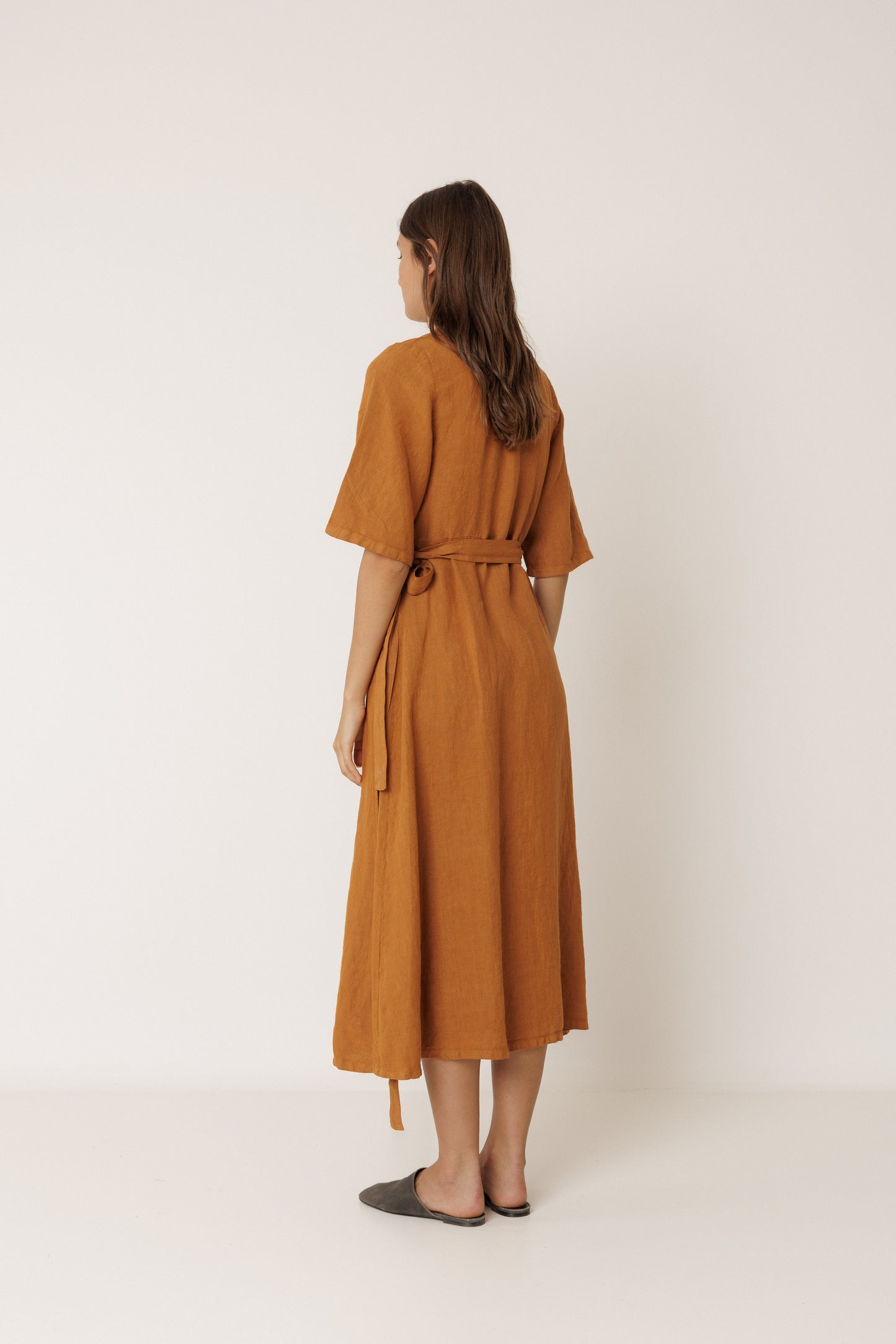 Indi & Cold - Crossover Linen Dress