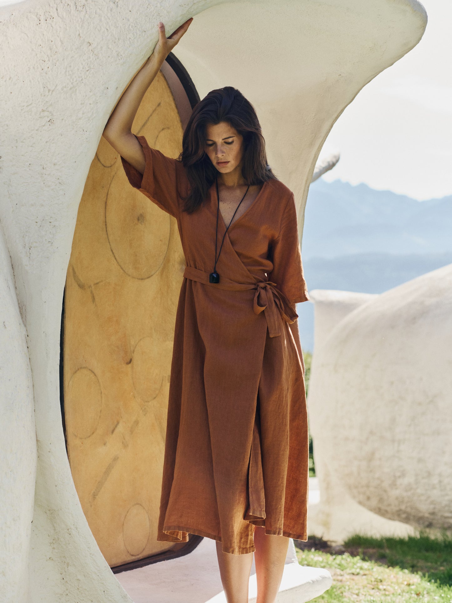 Indi & Cold - Crossover Linen Dress