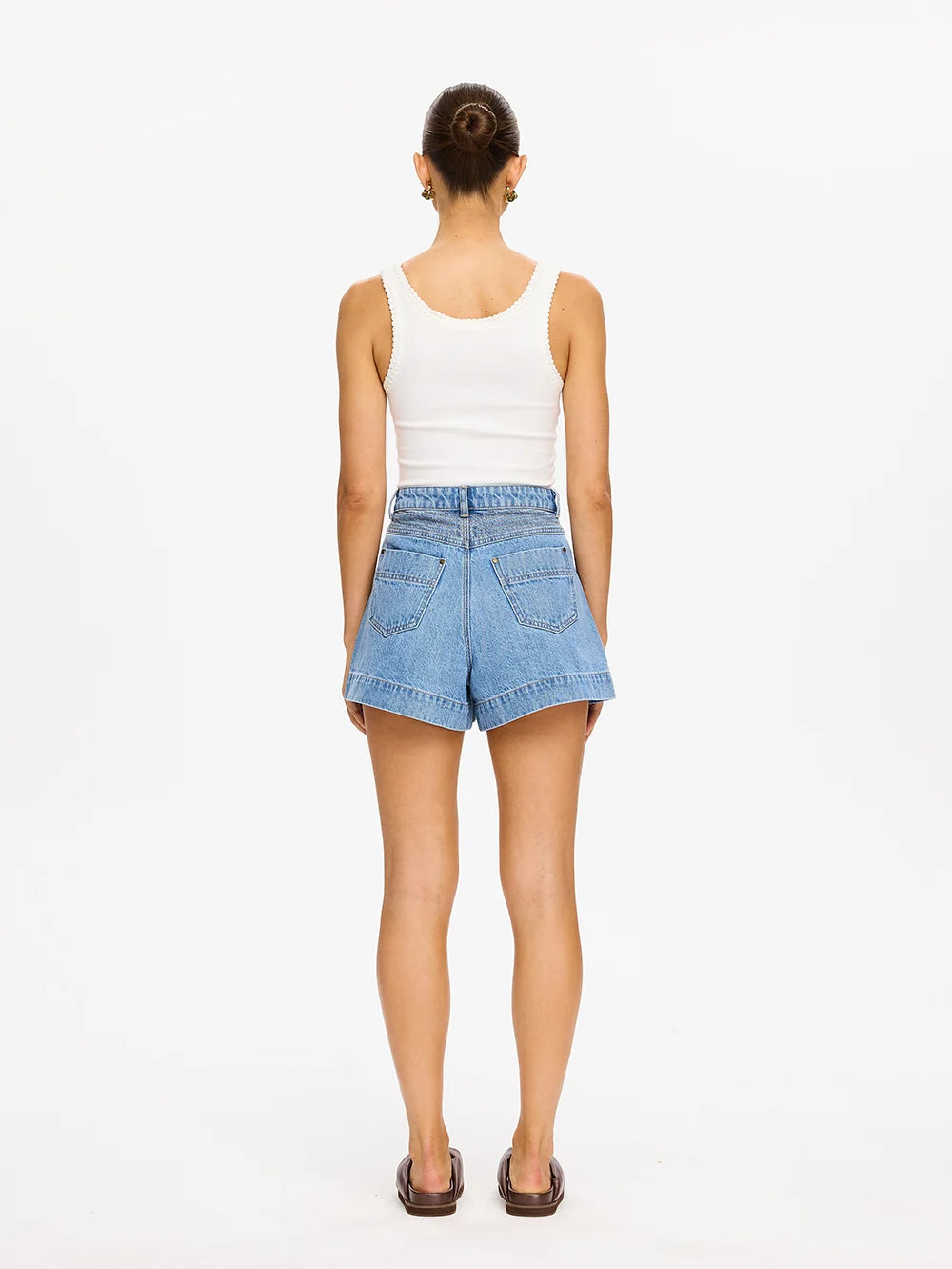 KIVARI - Celene Denim Short | Stonewash Blue