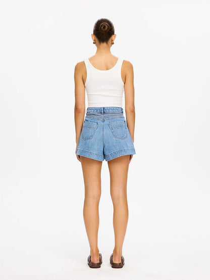 KIVARI - Celene Denim Short | Stonewash Blue