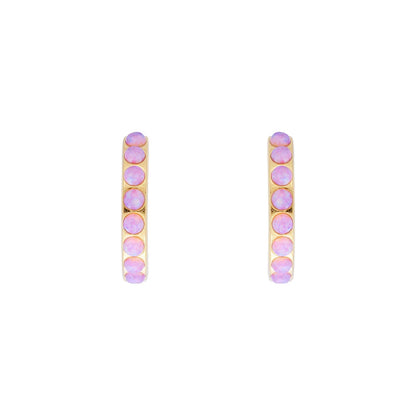 FAIRLEY - Pink Opal Crystal Midi Hoops