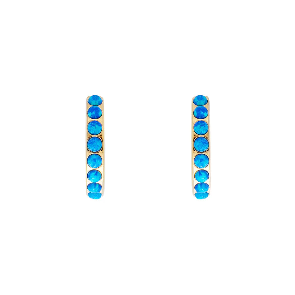 FAIRLEY - Indigo Opal Crystal Midi Hoops