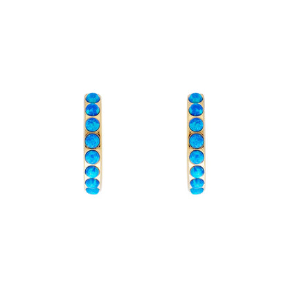 FAIRLEY - Indigo Opal Crystal Midi Hoops