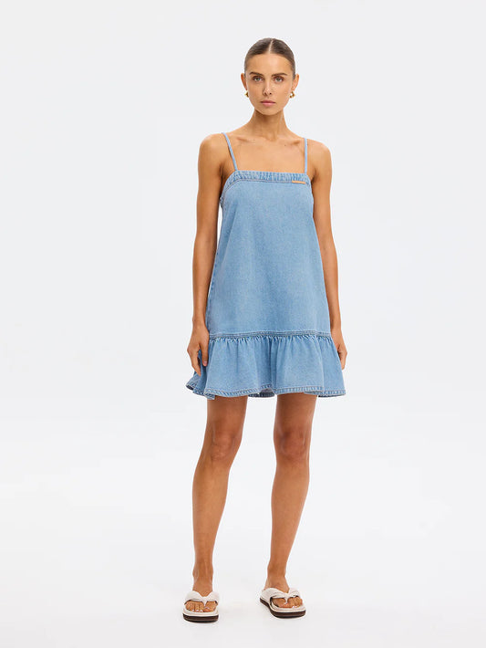 KIVARI - Emilie Denim Strappy Mini Dress