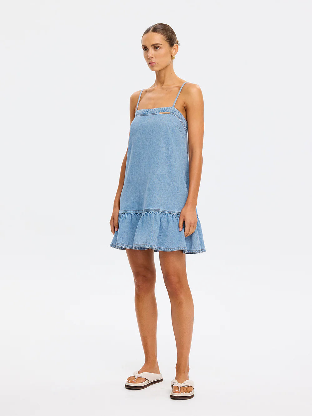 KIVARI - Emilie Denim Strappy Mini Dress