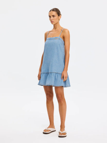 KIVARI - Emilie Denim Strappy Mini Dress