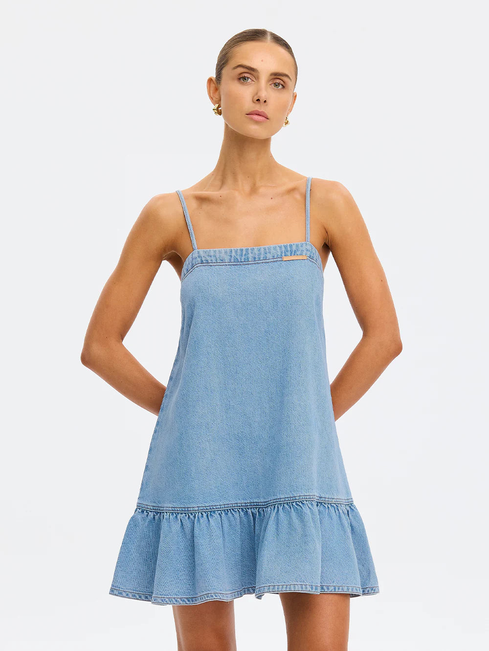 KIVARI - Emilie Denim Strappy Mini Dress