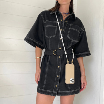 Louve Collection - Moon Pearl Crossbody Phone Chain