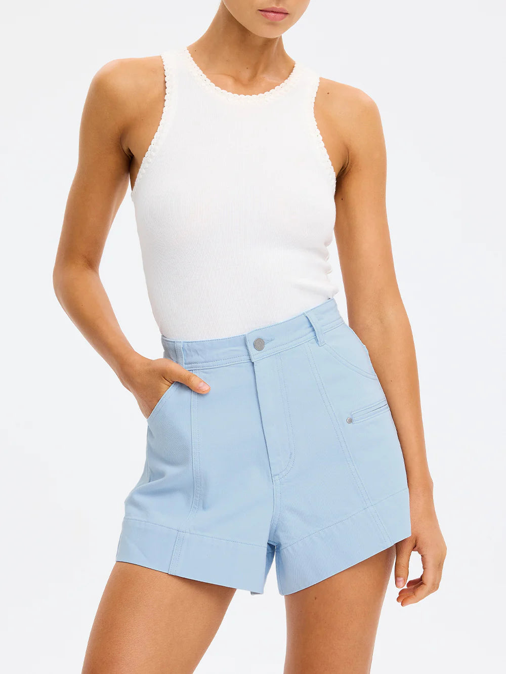 KIVARI - Evie Denim Short | Sky