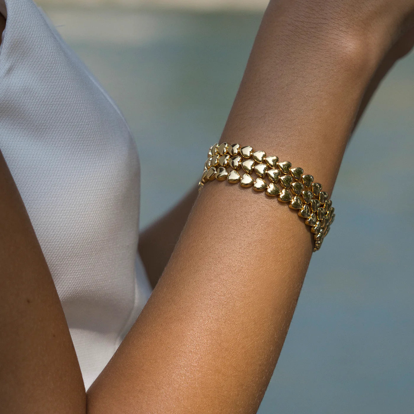 FAIRLEY - Golden Heart Tennis Bracelet