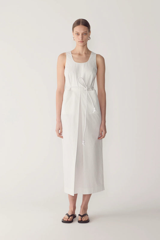Foemina - Floss Dress | White Pinstripe Poplin