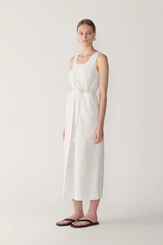 Foemina - Floss Dress | White Pinstripe Poplin