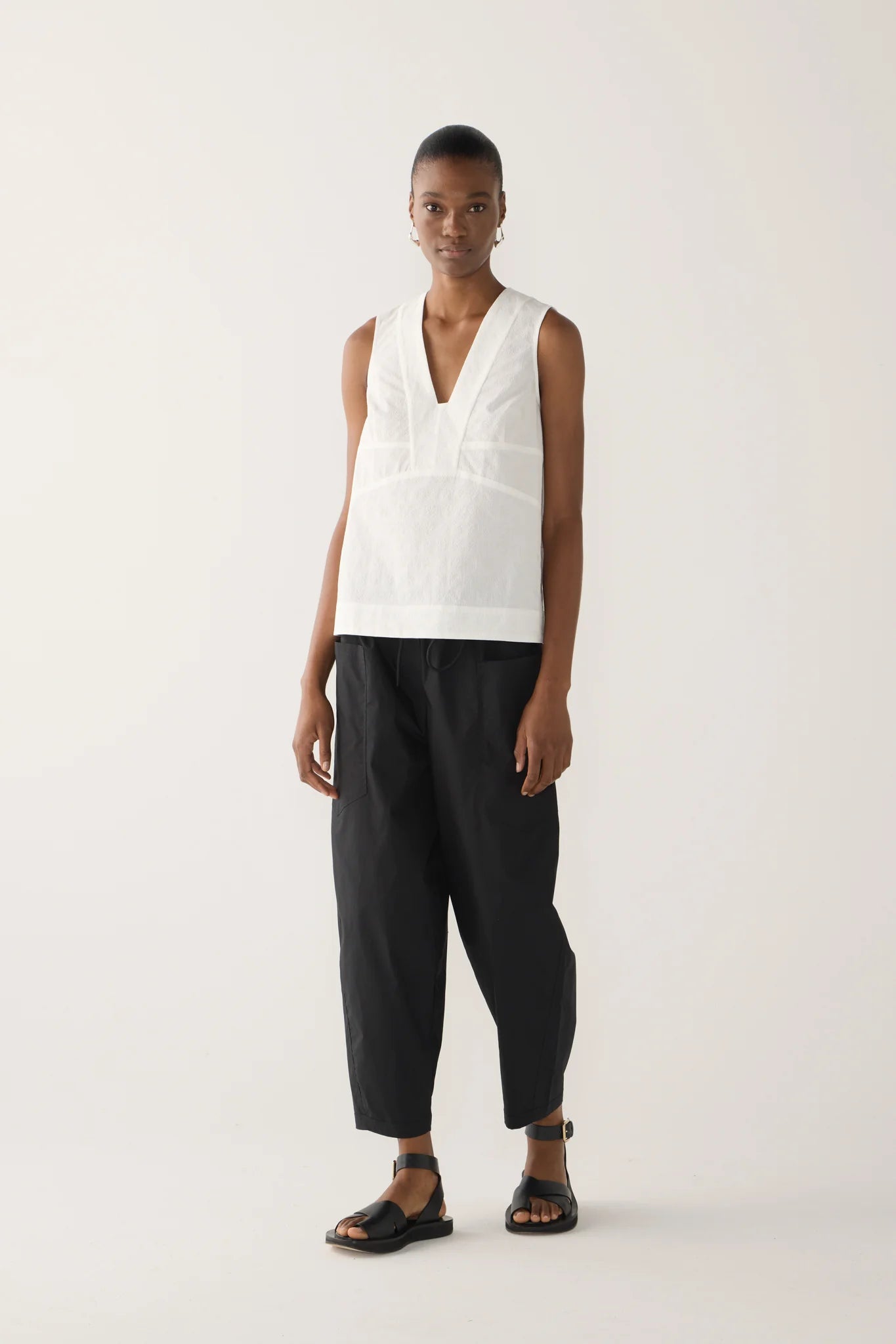 Foemina - Flo Top | White Seersucker