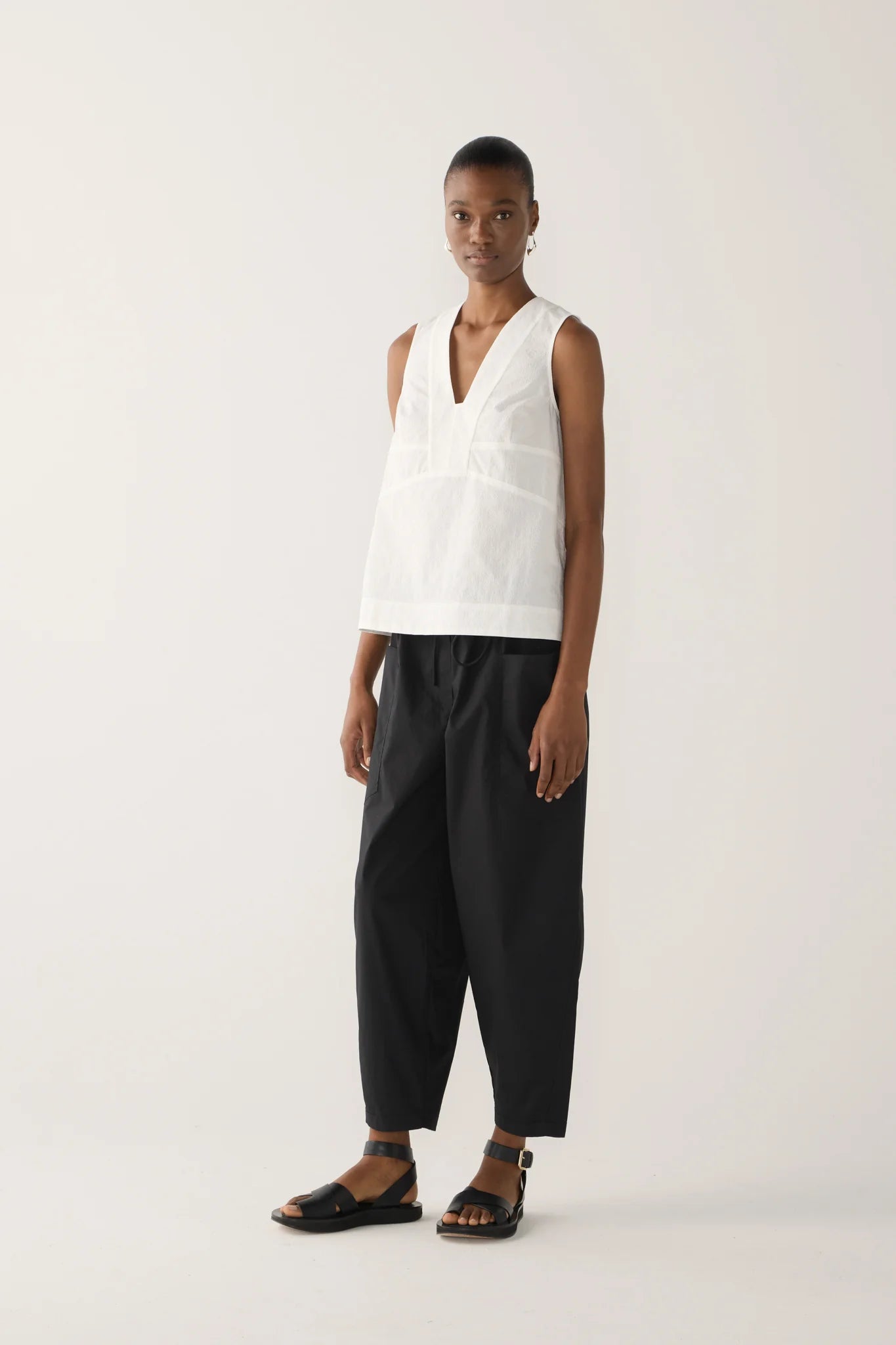 Foemina - Flo Top | White Seersucker