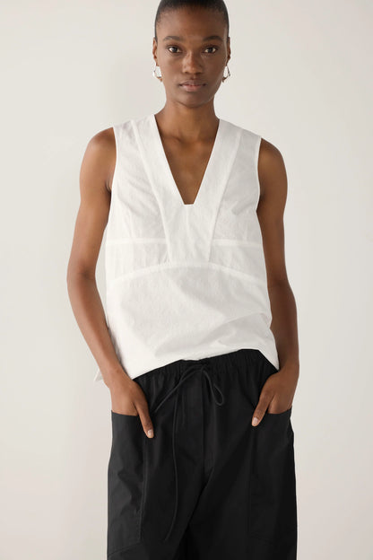 Foemina - Flo Top | White Seersucker