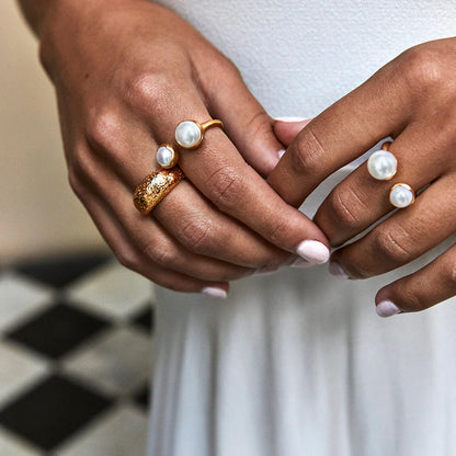FAIRLEY - Double Pearl Ring | Gold