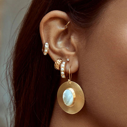 FAIRLEY - Crystal Pearl Midi Hoops FAIRLEY