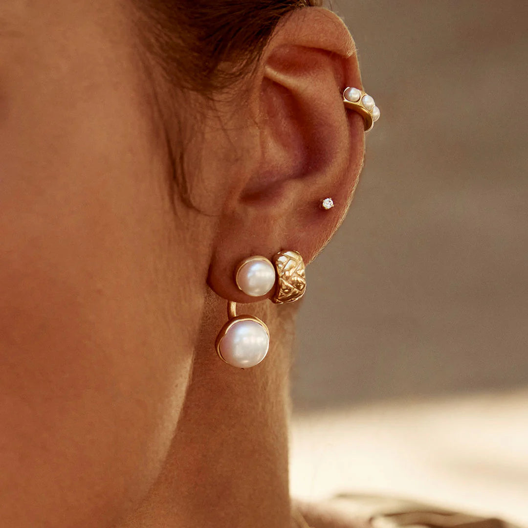 FAIRLEY - Double Pearl Ear Jackets | Gold