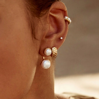 FAIRLEY - Double Pearl Ear Jackets | Gold