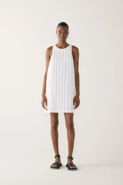 Foemina - Gem Dress | White Stripe Seersucker
