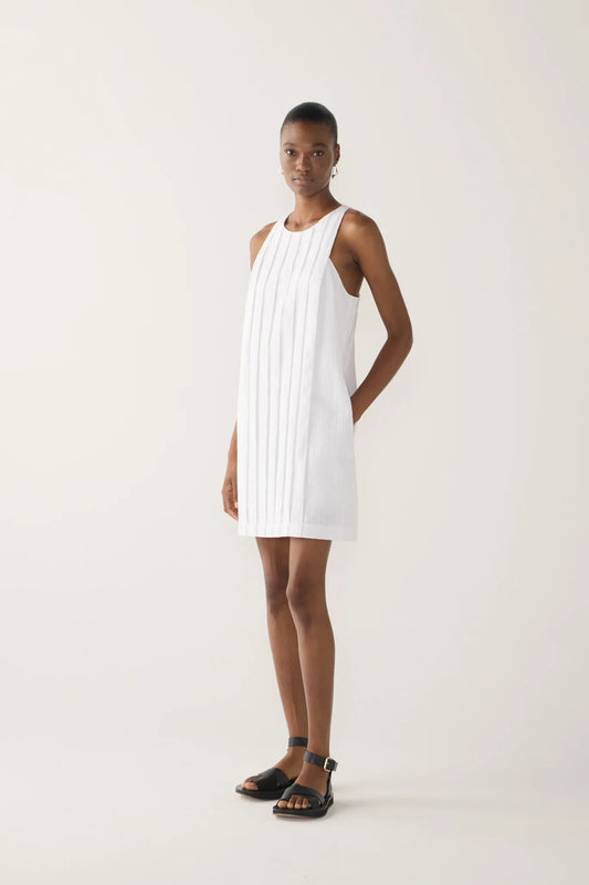 Foemina - Gem Dress | White Stripe Seersucker