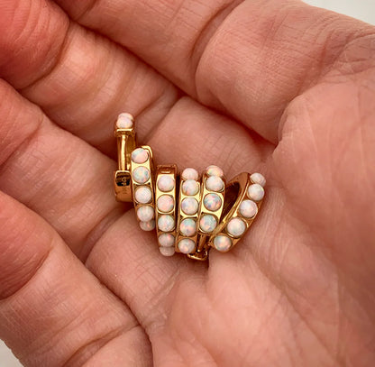 FAIRLEY - Ivory Opal Crystal Huggies