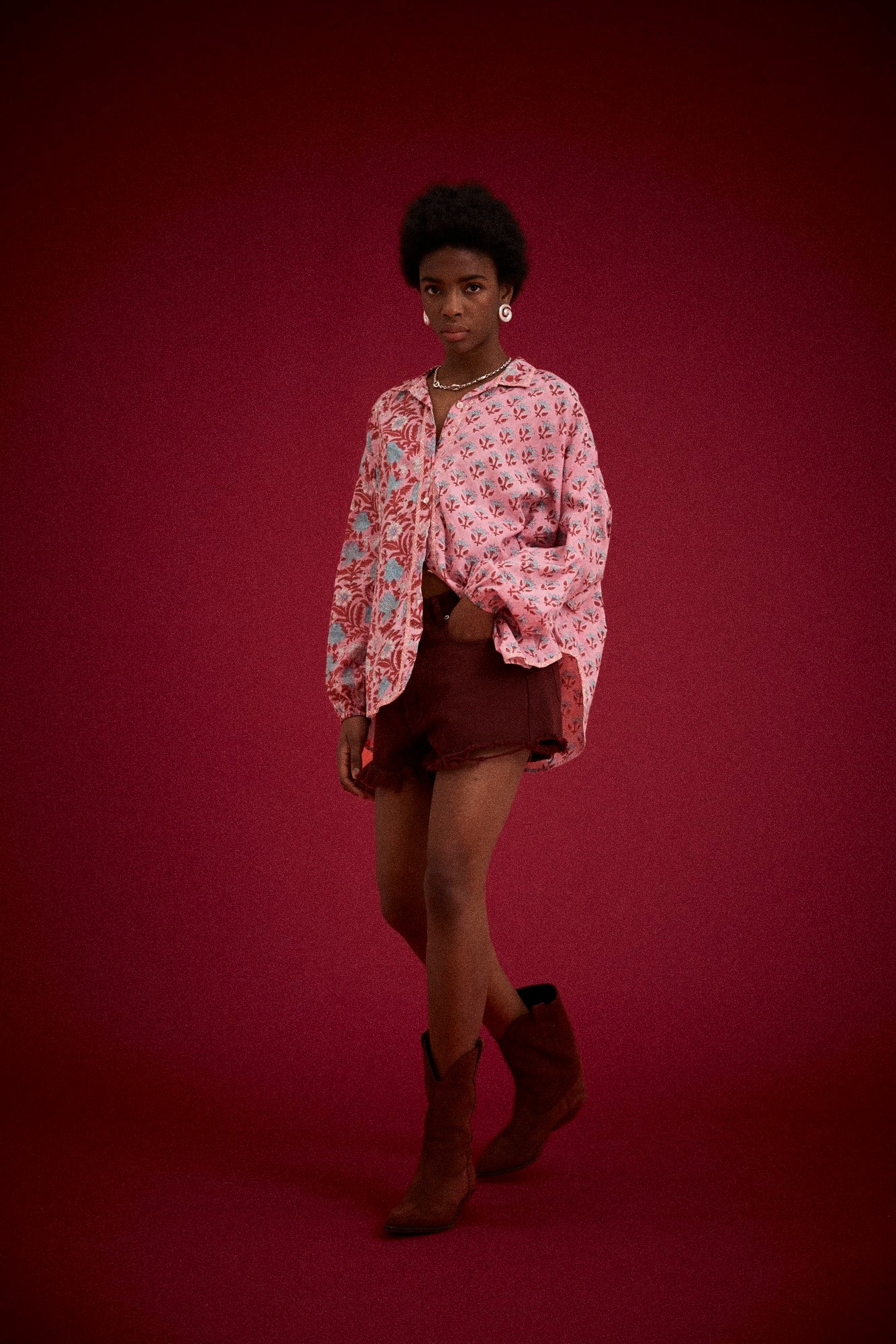 Kinga Csilla - Fae Frill Skort | Kamala Block Print