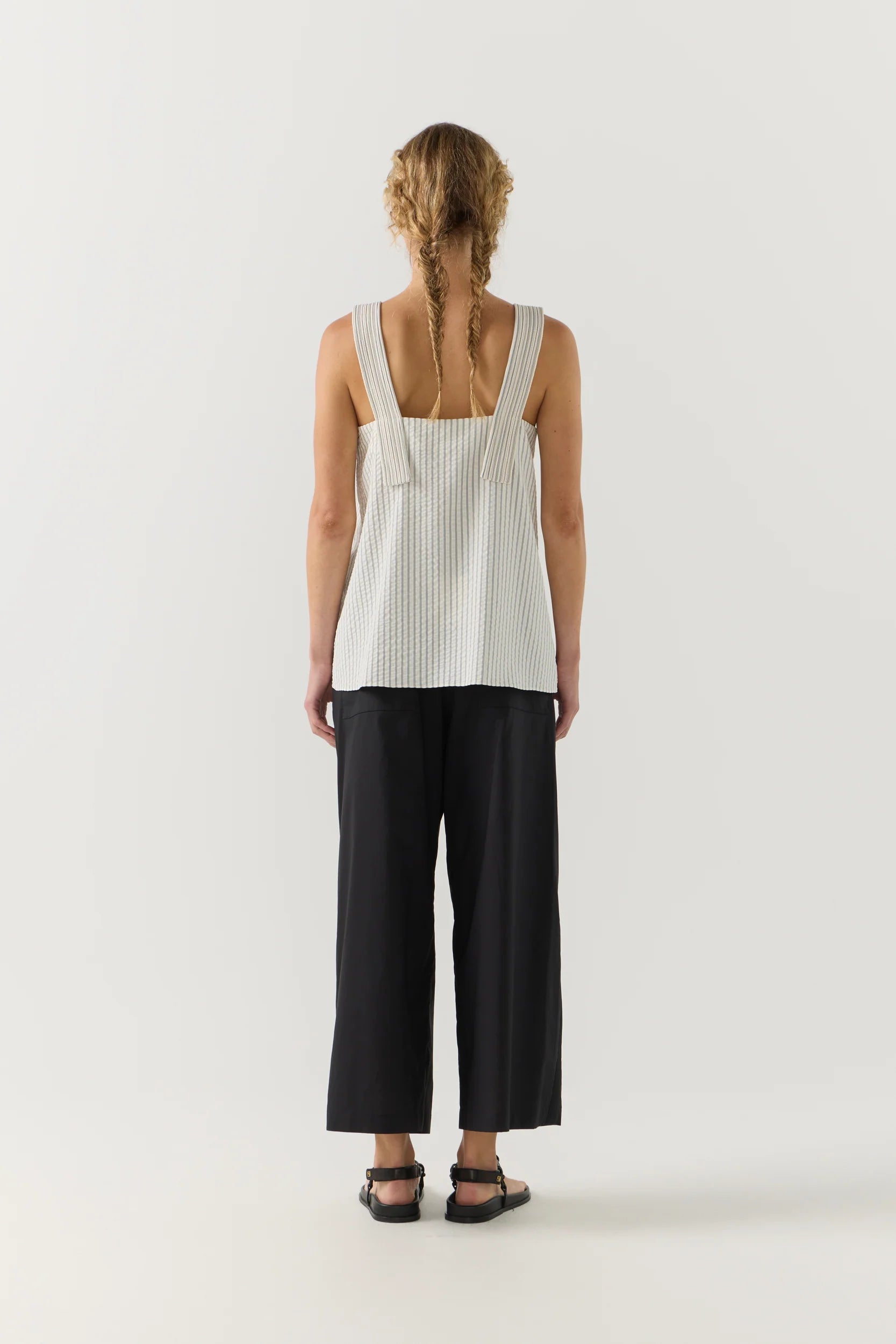 Foemina - Lydia Top | Basil Stripe Seersucker Foemina
