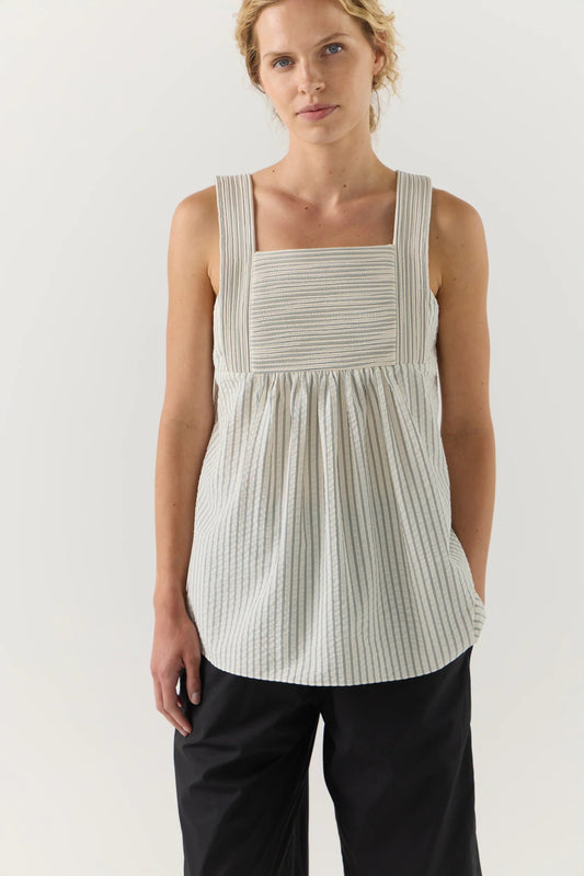 Foemina - Lydia Top | Basil Stripe Seersucker Foemina