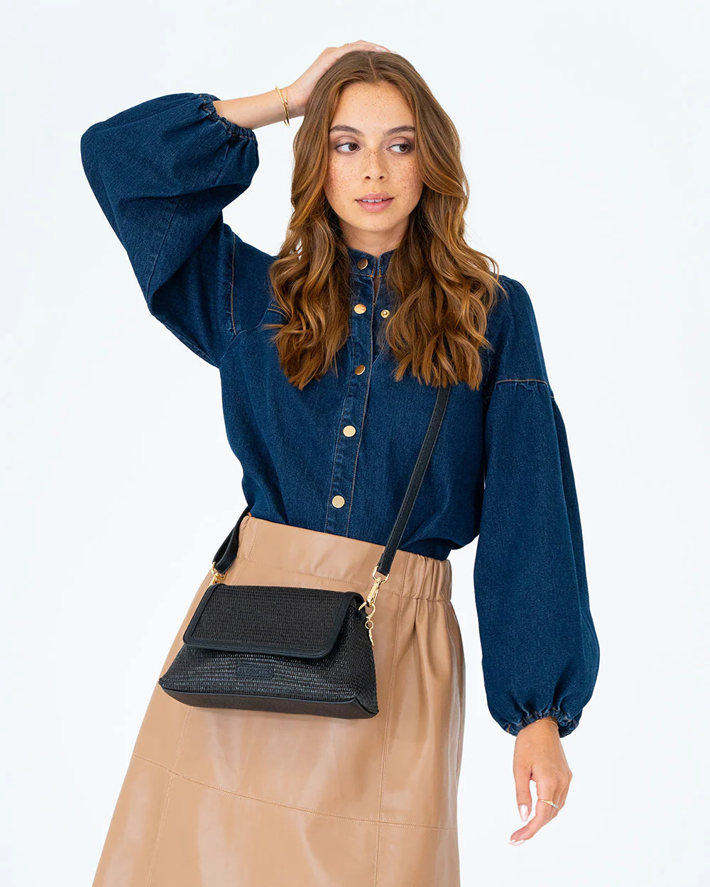 ELMS + KING - Lugano Crossbody | Black Weave