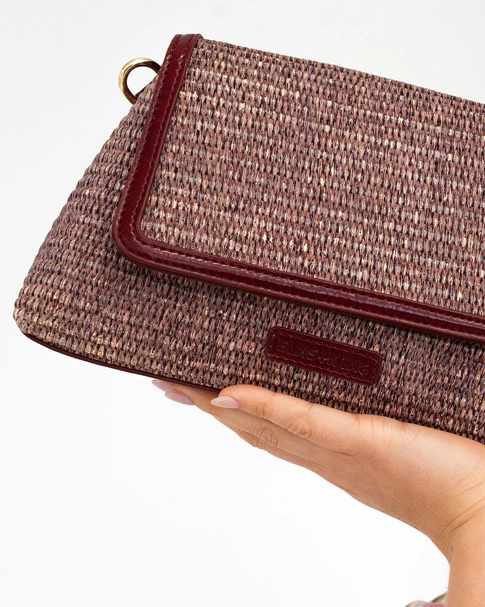 ELMS + KING - Lugano Crossbody | Burgundy Weave
