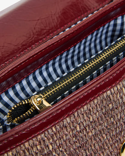 ELMS + KING - Lugano Crossbody | Burgundy Weave