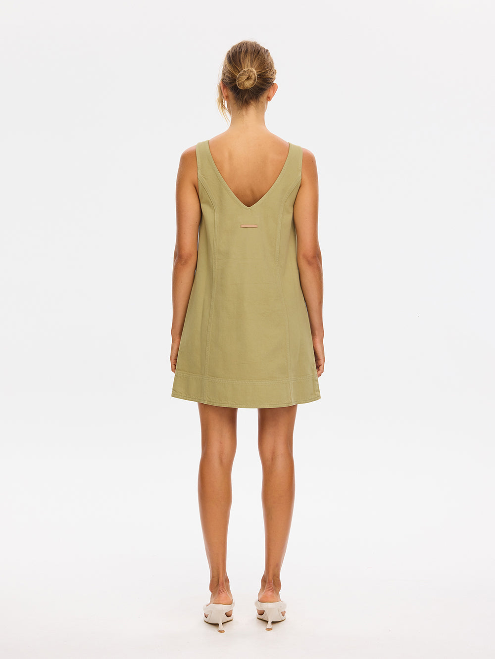 KIVARI - Ilaria Denim Mini Dress | Olive