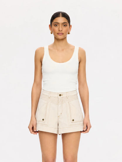 KIVARI - Celene Denim Short | Cream