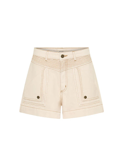 KIVARI - Celene Denim Short | Cream