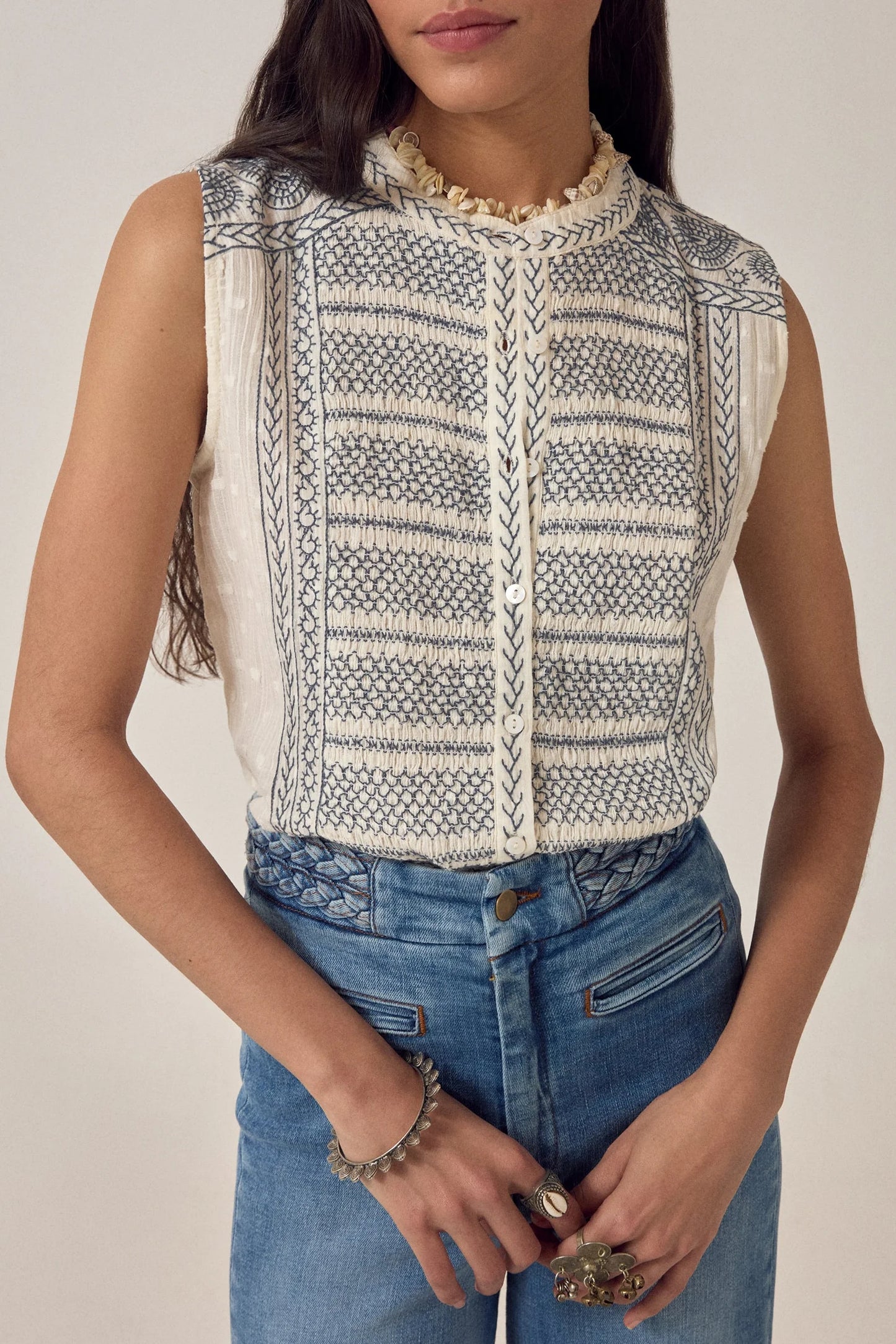 Maison Hotel - Irina Sleeveless Blouse | Indigo Poet