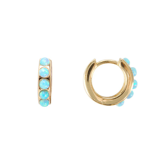 FAIRLEY - Opal Crystal Huggies | Blue FAIRLEY