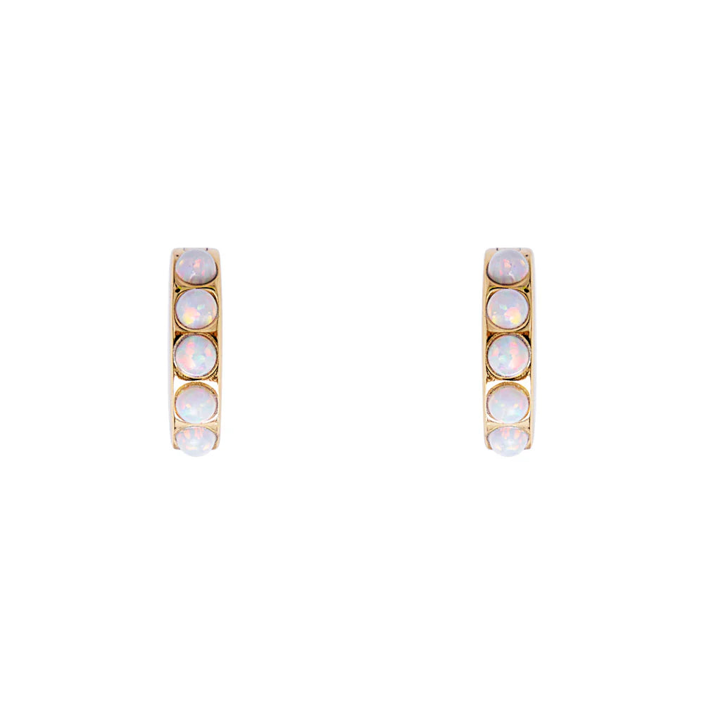 FAIRLEY - Ivory Opal Crystal Huggies