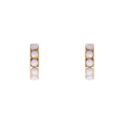 FAIRLEY - Ivory Opal Crystal Huggies