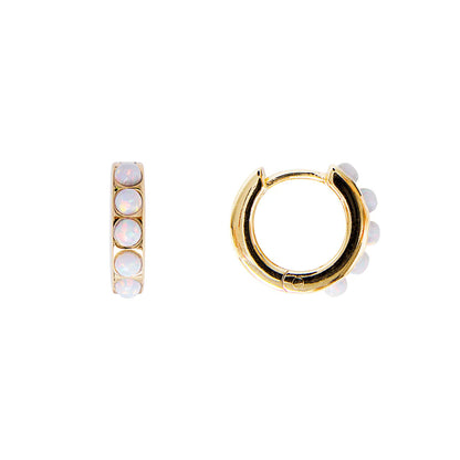FAIRLEY - Ivory Opal Crystal Huggies