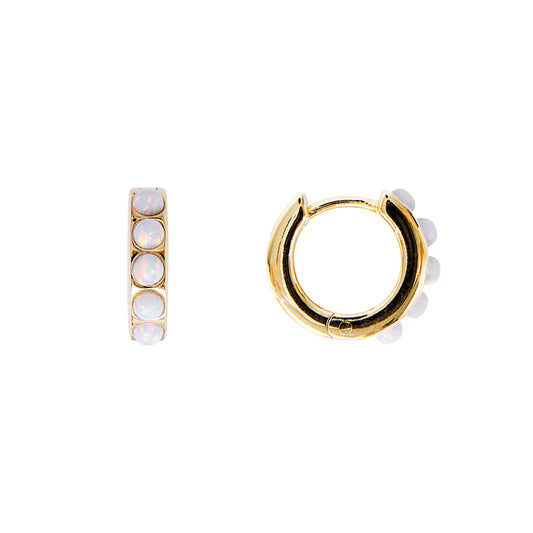 FAIRLEY - Ivory Opal Crystal Huggies